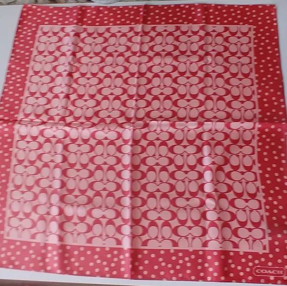 Coach Rust and Pink Patterned Scarf - Picture 6 of 9